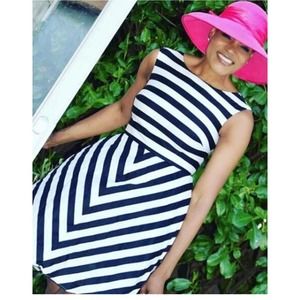 EUC Boden Ivory & Black Stripe Sleeveless Summer Tea Dress in Women's 10L​